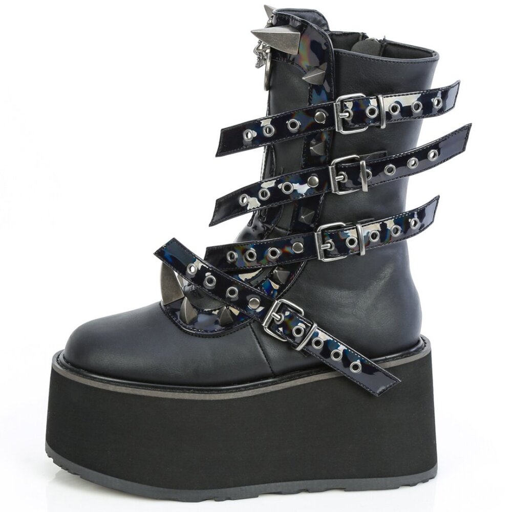 Goth Devil Platform Buckle Boots